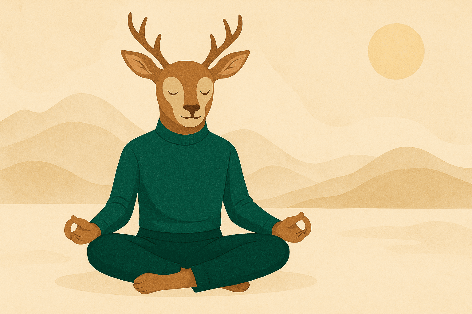 Ciervo meditando en la naturaleza